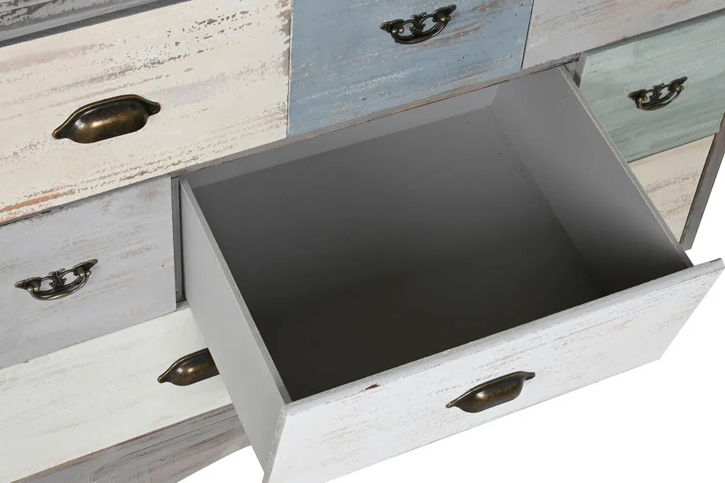 Commode de rangement 6 tiroirs Home ESPRIT style rustique gris coloré - 4