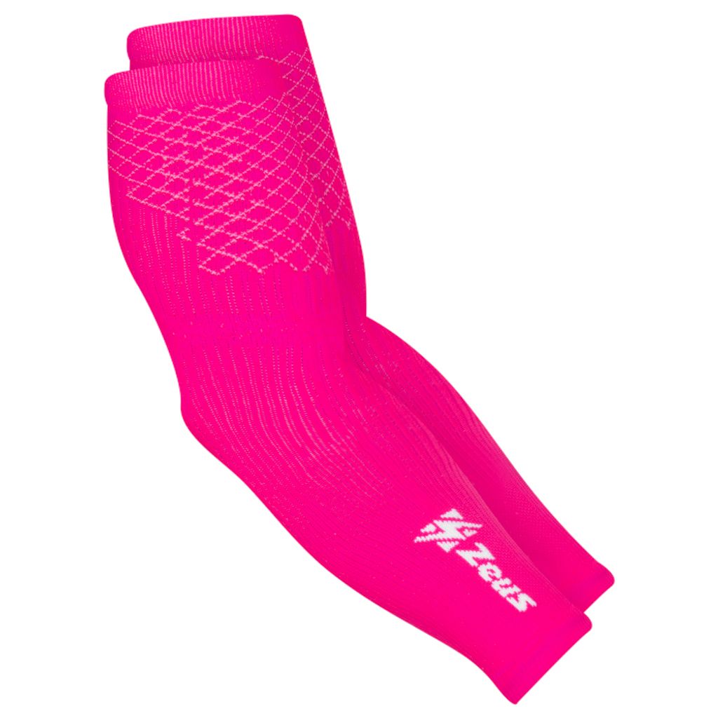 Einheitsgröße FUCSIA FLUO|Zeus Kompression Armsleeves Strick Ellbogenbandage fuxia