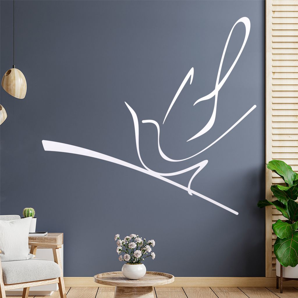 Singvogel Linien Wandtattoo in 6 Größen - Wandaufkleber Wall Sticker - Dekoration, Küche, Wohnzimmer, Schlafzimmer, Badezimmer
