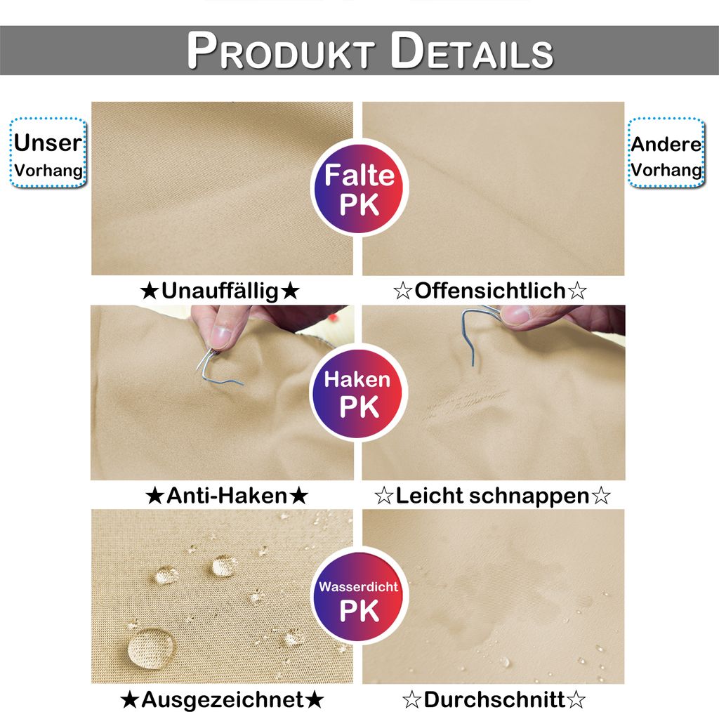 100% Blackout Outdoor Vorhang Winter-Steppvorhänge für den Produktbild 3