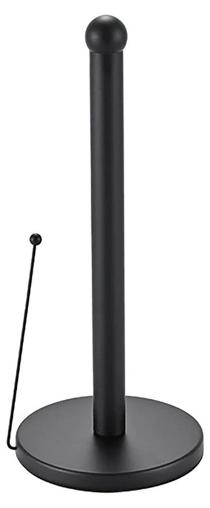 Bohrfreier Küchenrollenhalter, freistehender Küchenrollenhalter mit Anti-Roll-Arm, Edelstahl, schwarz