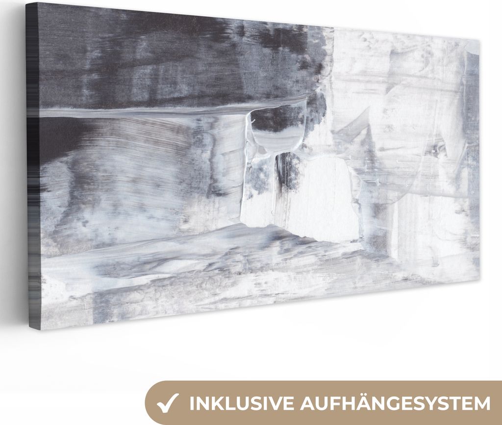 MuchoWow® - Leinwandbilder - Kunst - Farbe - Weiß - Schwarz Produktbild 