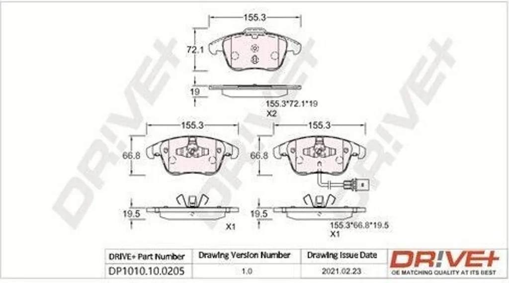 Jeu de plaquettes de frein avant pour Audi A4 A5 (8K/8T) - Qualité OE
