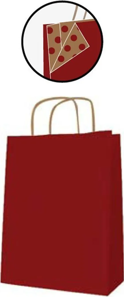 Borse Eco Agipa in Carta Kraft Rossa 18x21cm | 100% Riciclabili