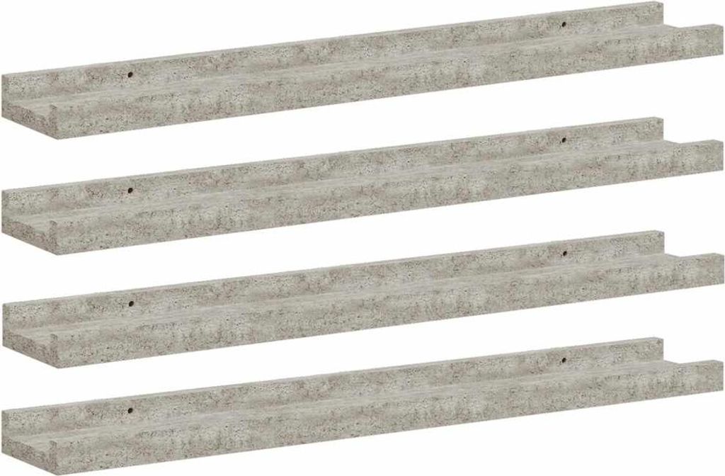 vidaXL Wandregale 4 Stk. Betongrau 60x9x3 cm