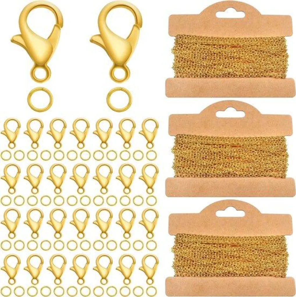 Fil pour création bijoux doré 2 mm - Kit 15m pour chaînes et accessoires