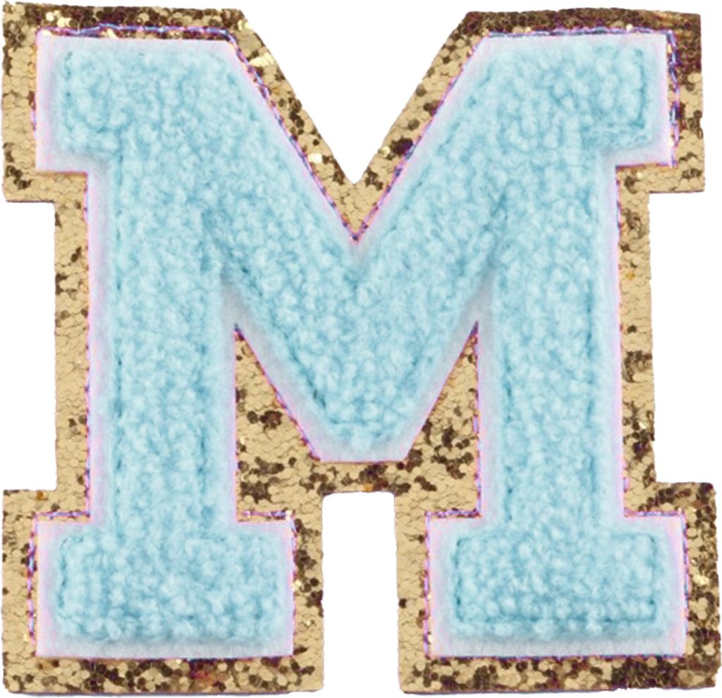 Briefe Patch Pailletten Alphabet Design wiederverwendbares Wollgarn -Rucksack Jeans Anwendung für DIY -Handwerks-M