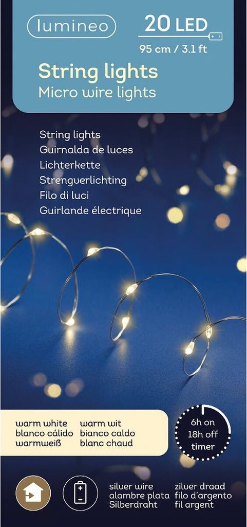 Kaemingk Micro LED Strangbeleuchtung Lichterkette mit 20 Produktbild 