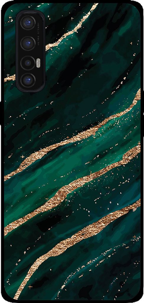 Smartphonica Telefon Fall geeignet für Oppo Find X2 Neo mit Marmor-Druck - TPU zurück Abdeckung Fall Marmor-Design - Grün Gold