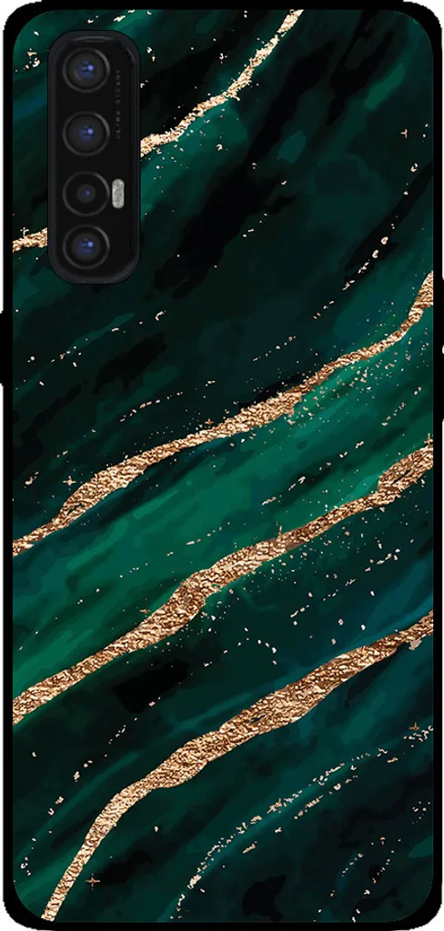 Custodia Oppo Find X2 Neo Marmo Verde Oro - Cover TPU Elegante Online