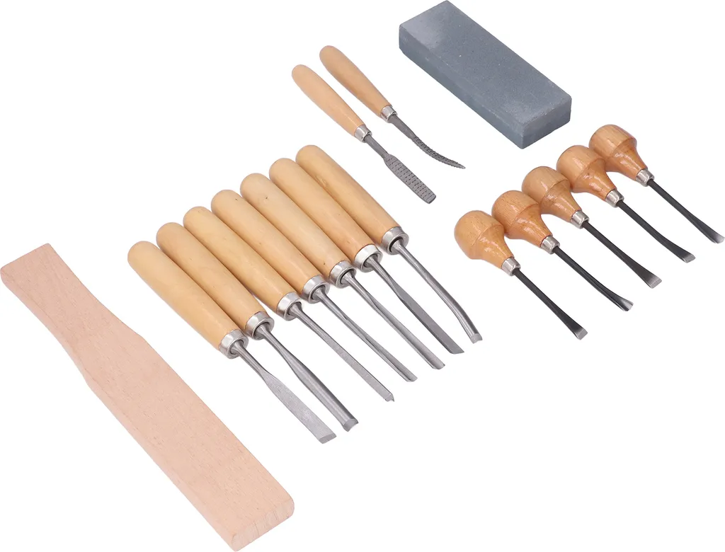 Kit Sgorbie Legno 16pz - Strumenti Intaglio Manuale Alta Qualità - 5