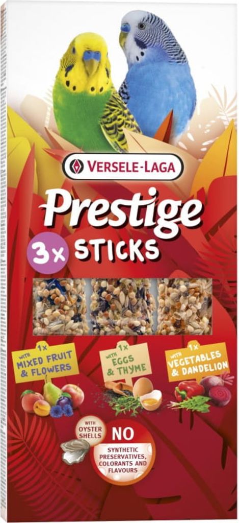 Versele Laga - Prestige Sticks Kleinsittiche Dreier-Sortenpackung 90g - Mix aus 3 Sticks für Kleinsittiche