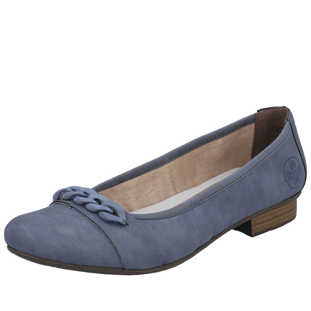 Rieker Damen Ballerina Slipper Leder 51990, Größe:36 EU, Farbe:Blau