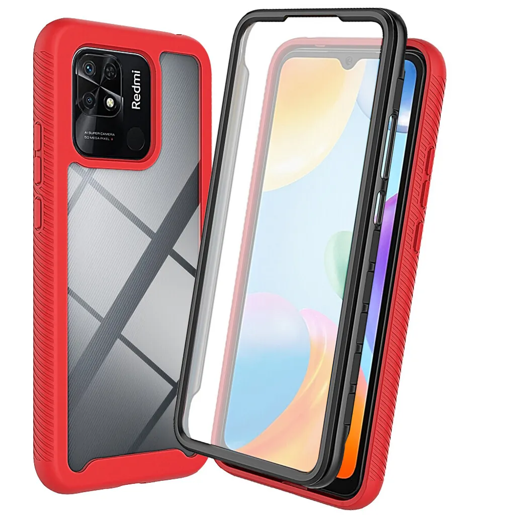 Custodia 360 per Xiaomi Redmi 10C Rosso: Protezione Integrale Robusta