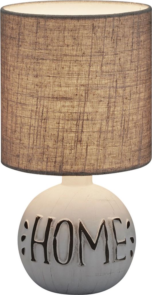 Lampada da tavolo ESNA grigio-marrone 1xE14x40W in tessuto, Immagine del prodotto 