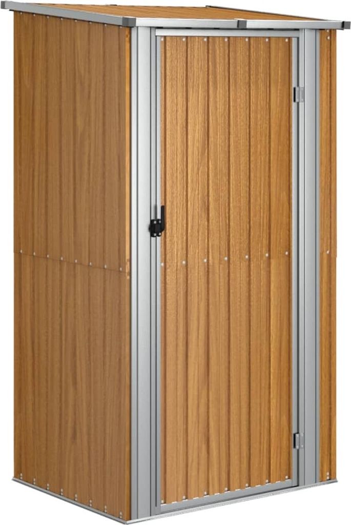 vidaXL Szopa na narzędzia brązowa 118,5x97x209,5 cm stal Zdjęcie produktu 