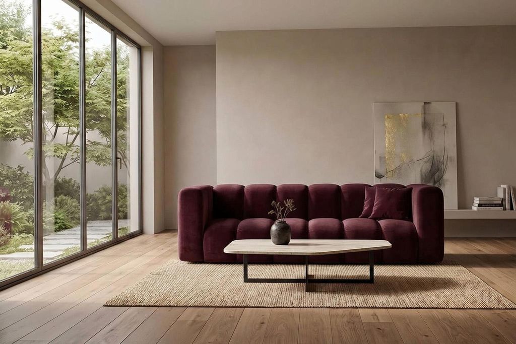 Sofa modułowa 3-osobowa, tkanina welwet Riviera, Zdjęcie produktu  Obraz wygenerowany przez AI