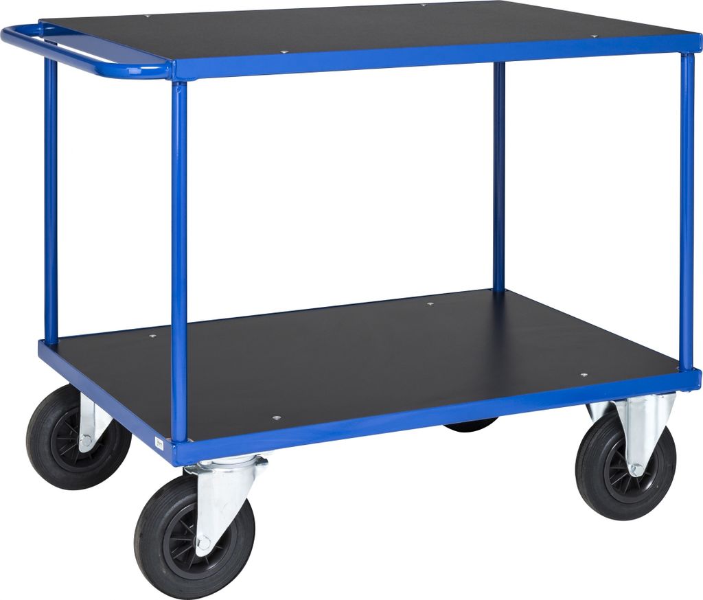 Kongamek Tischwagen in blau 1110x700x870mm mit Schiebegriff, Gummibereifung ohne Bremse