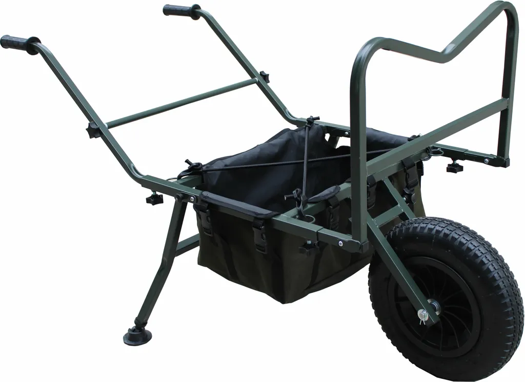 MK Jumbo Trolley Chariot de Pêche Robuste Tout Terrain Noir
