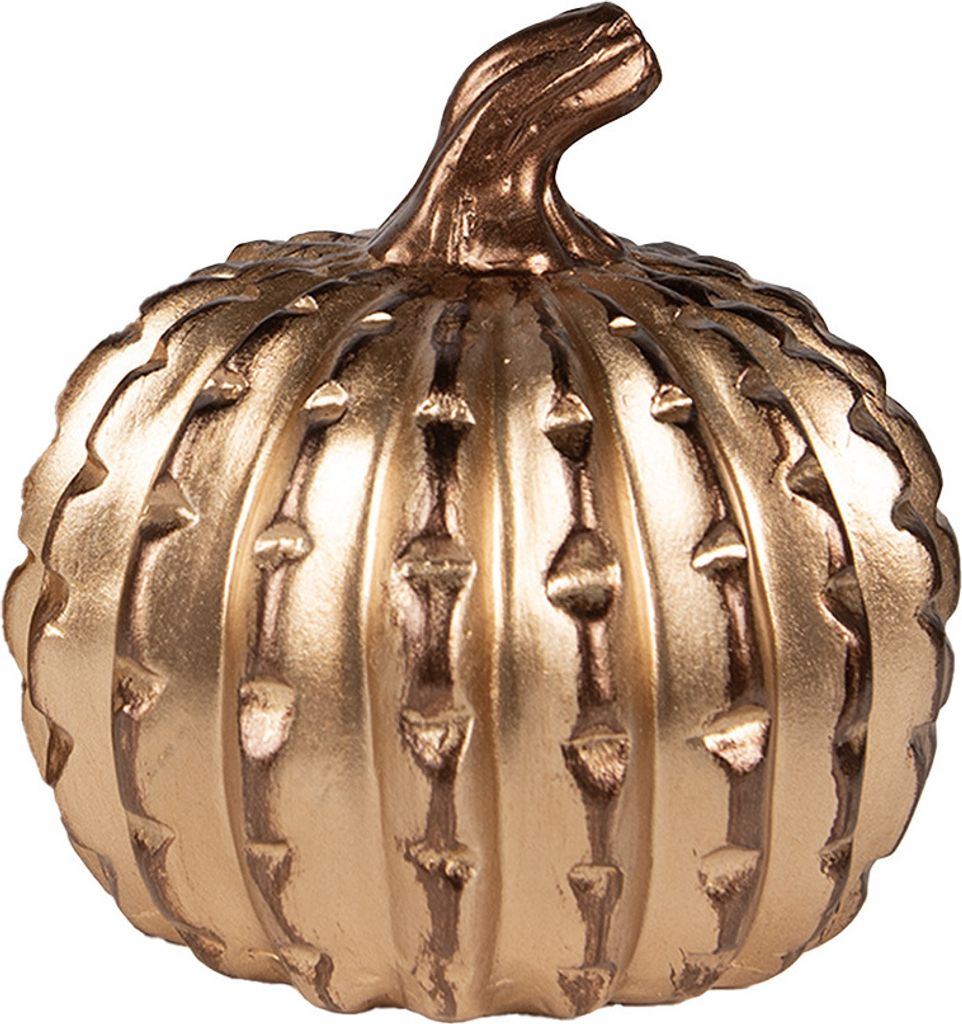 Clayre & Eef Dekorationsfigur Kürbis Ø 14x14 cm Goldfarbig Keramik