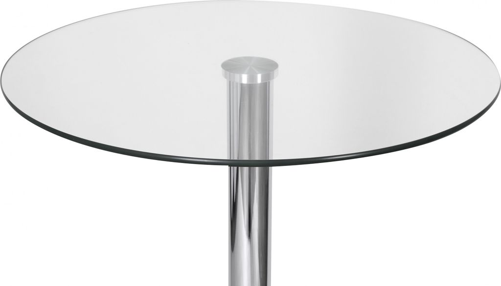 AMSTYLE Stehtisch 60x60x105 cm Rund Bartisch Sicherheitsglas Bistrotisch Silber Moderner Tisch Bar Partytisch Metall Hochtisch Messetisch Chrom