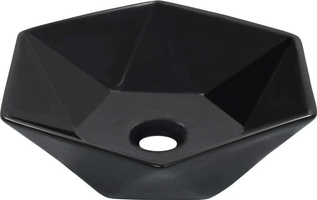 Waschbecken 41 x 36,5 x 12 cm Keramik Schwarz