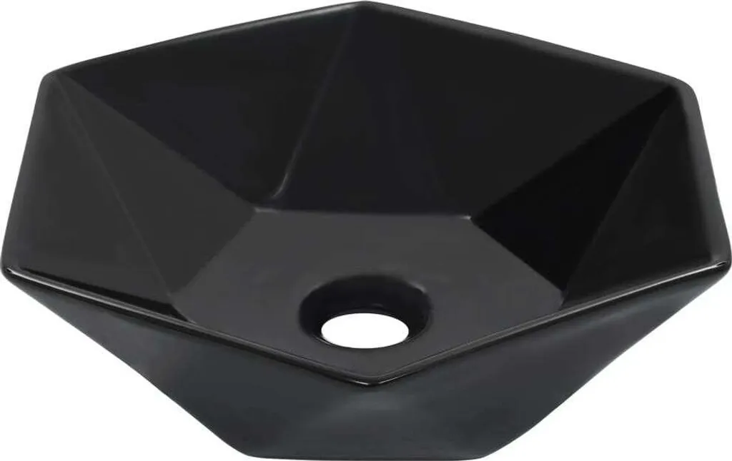 Vasque noire anti-calcaire en céramique 41x36 cm facile à installer