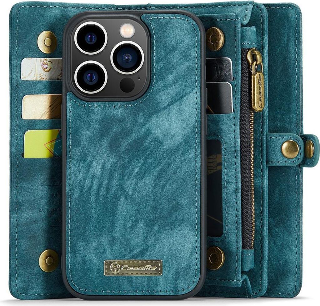 iPhone 15 Pro Hülle - CaseMe 008 2-in-1 Klapphülle & Back Cover mit Brieftasche - Blau