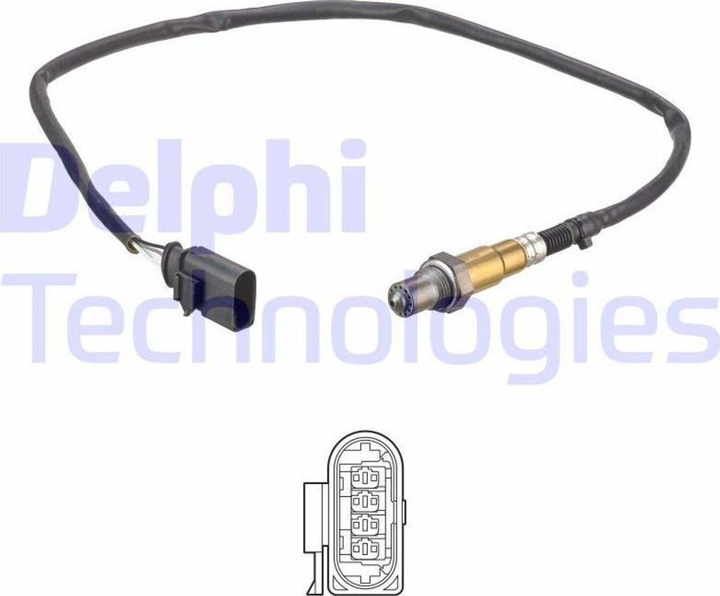 DELPHI Lambdasonde für VW Golf VII Schrägheck (5G1, BQ1, BE1, BE2) Beheizt 801mm ES21273-12B1
