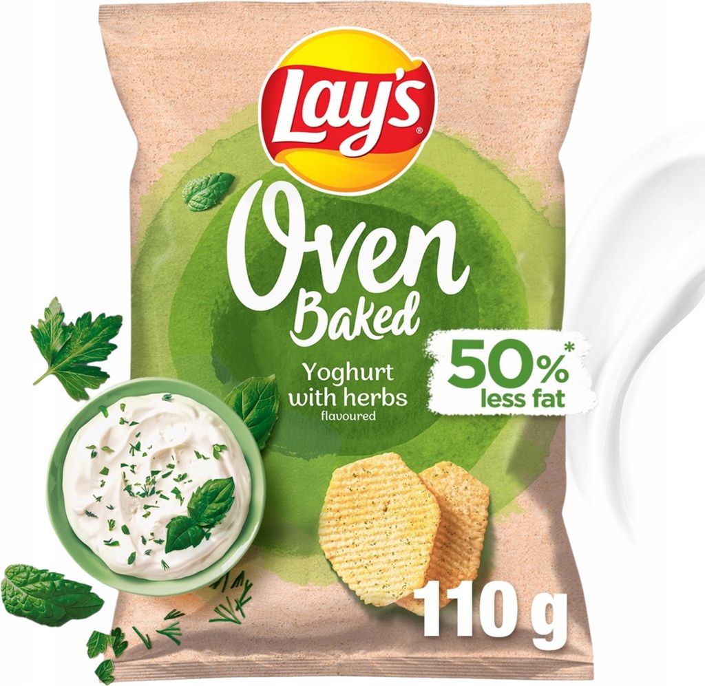 Lay's Chips de pommes de terre cuites au four Yaourt Herbes Image du produit 