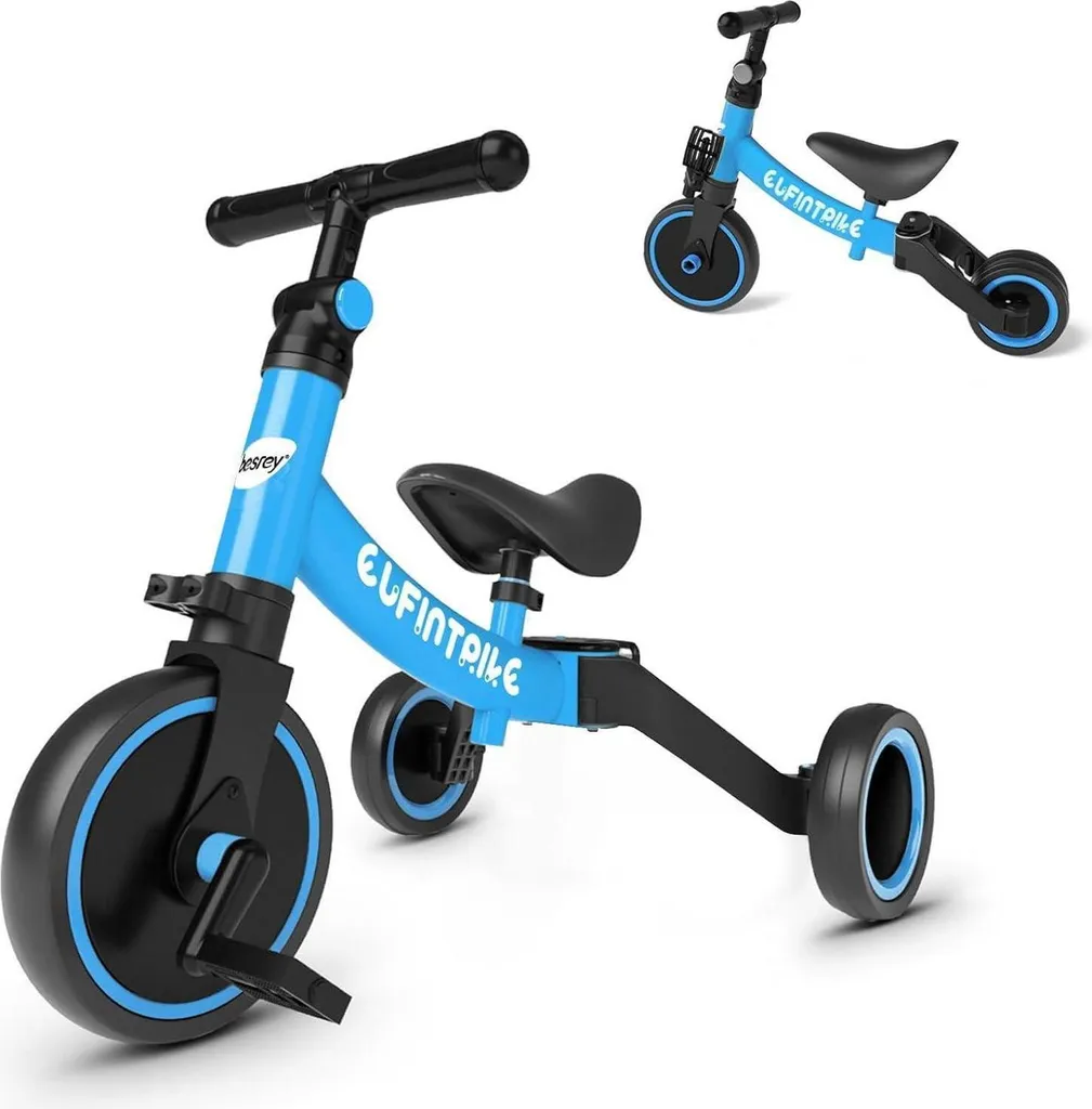 besrey Vélo de course 5 en 1 pour enfants de 1 à 4 ans, coloris Bleu