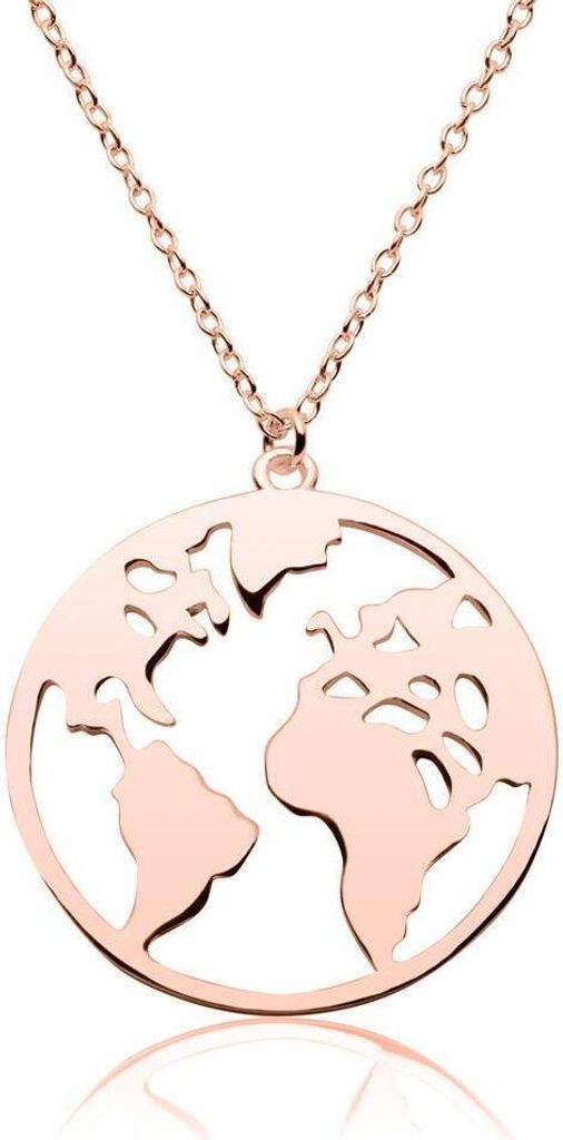 Kette Weltanhänger rosévergoldetem 925er Silber Produktbild 