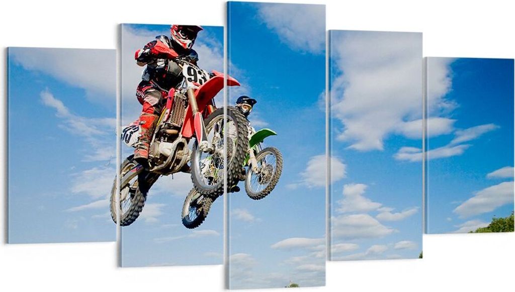 Bild auf Leinwand - Leinwandbild - Motorrad Reiter Himmel - Produktbild 