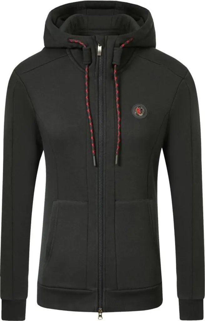 Sweat à Capuche Zippé Femme Covalliero Anniversary Graphite en Taille S