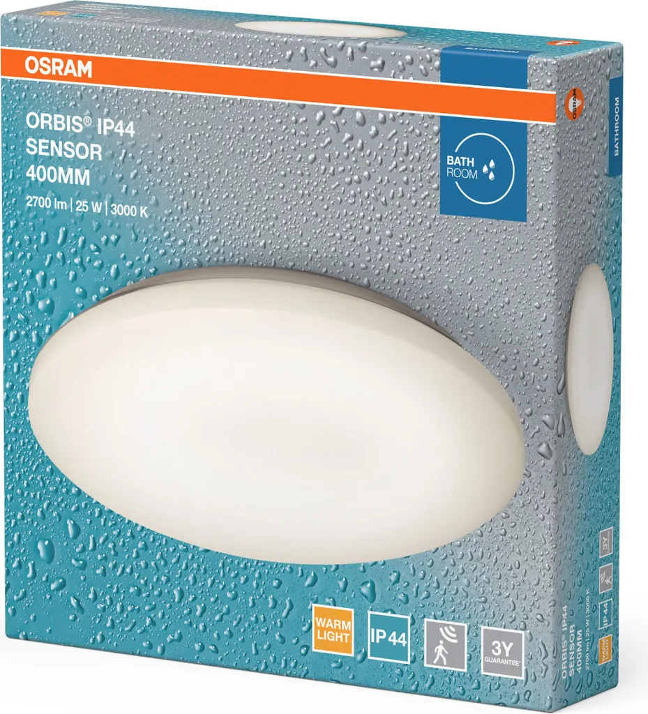 Plafoniera OSRAM Orbis Sensor 400mm - Lampada IP44 Bagno e Corridoio - 2