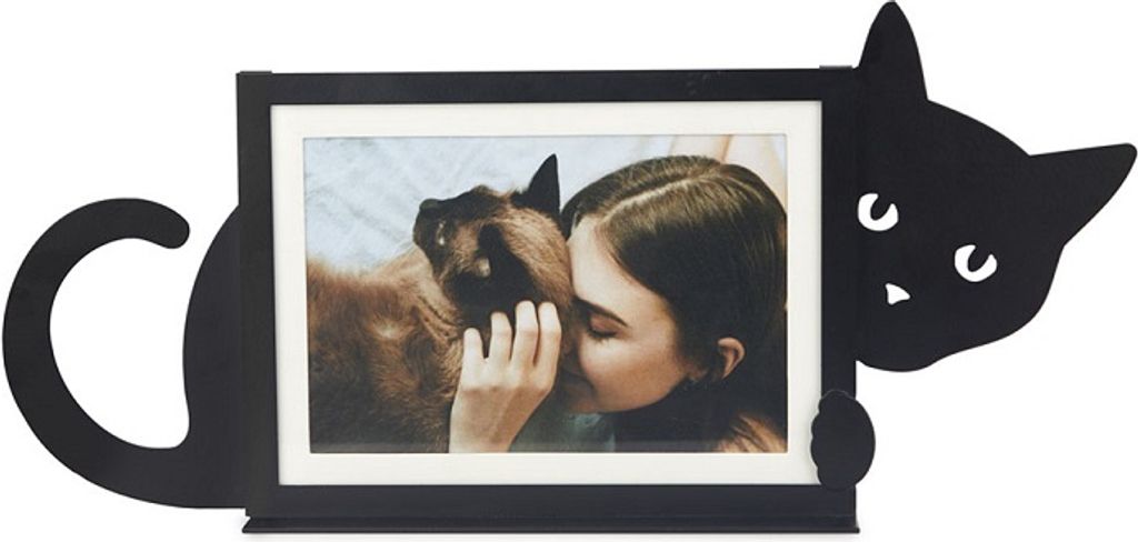 Bilderrahmen 10x15 Kätzchen Schwarze Katze Metall Dekoration