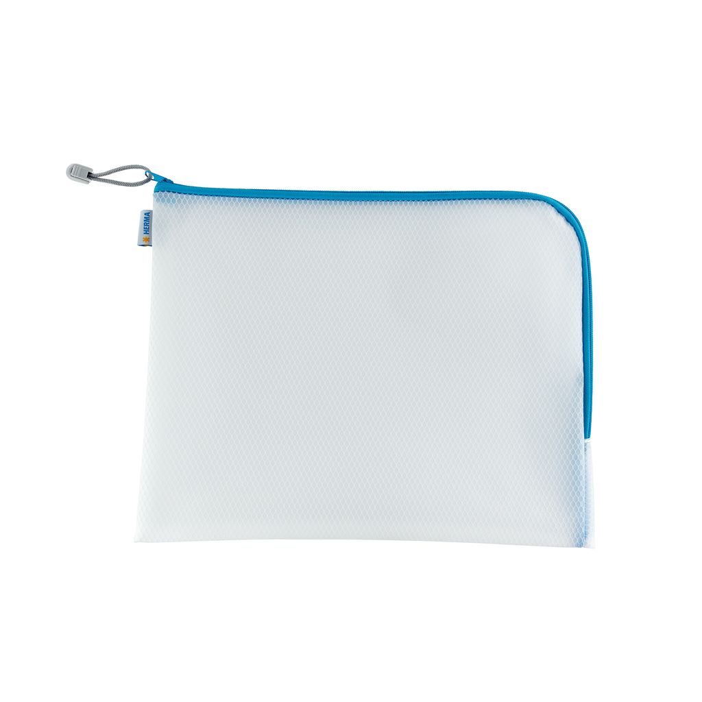 HERMA 20015, Hartschalenetui für Stifte, EVA (Äthylen-Vinylazetat), Blau, Transparent, Einfarbig, Reißverschluss, Pubertät