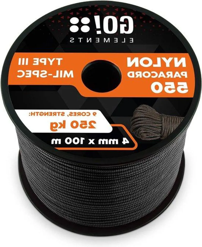 Corde en nylon noire 100m diamètre 4mm haute résistance à l'abrasion
