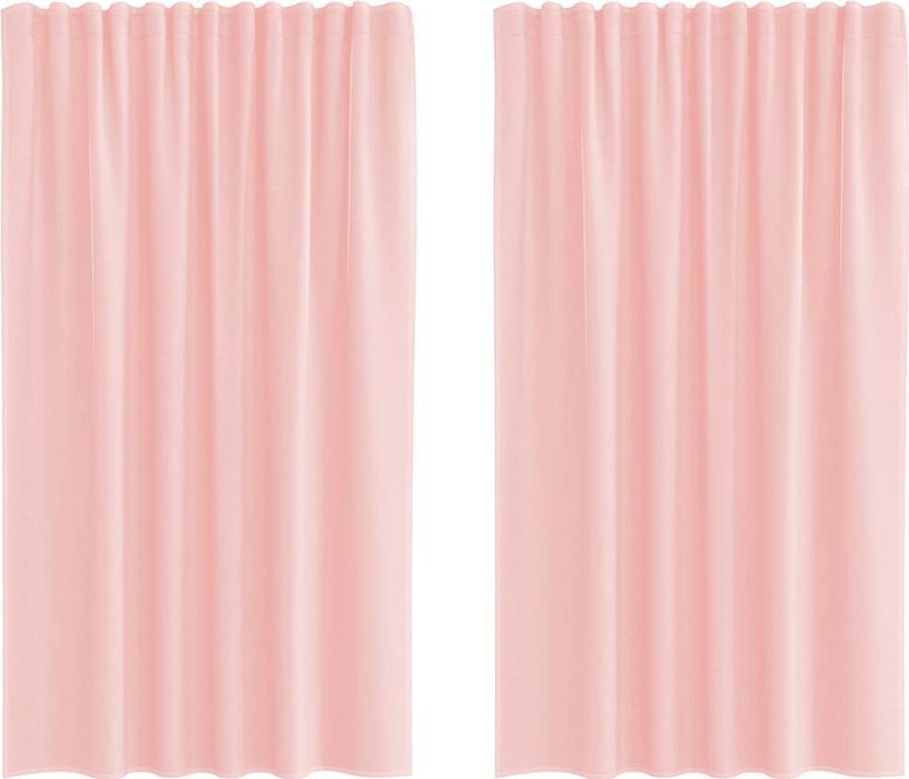 Voile Vorhänge mit Schlaufen 2 Stk. Rosa 140x175 cm
