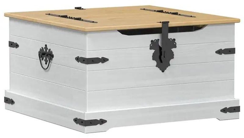 Aufbewahrungsbox mit Regal - Holzbox - Massives Kiefernholz - 78 x 78 x 45 cm - Natur