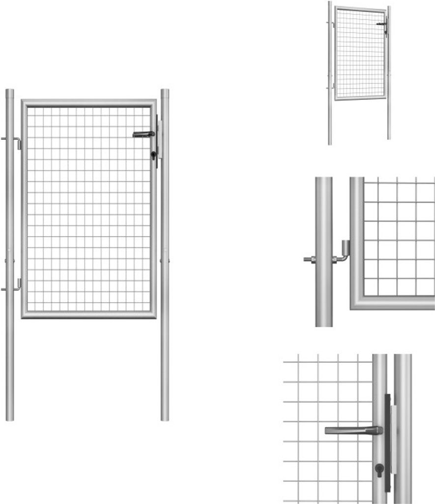 vidaXL Gartentor Verzinkter Stahl 105x150 cm Silbern - Gartentore