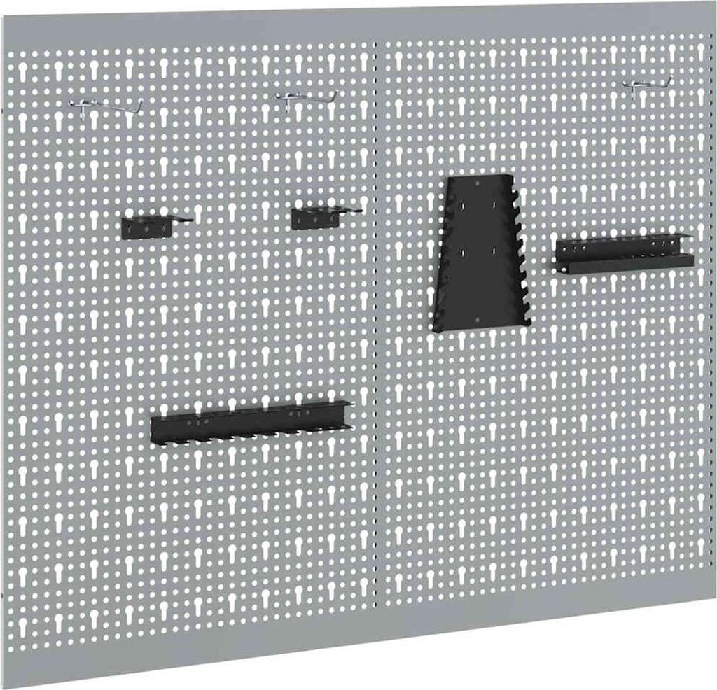 vidaXL Werkzeugwandpaneel 2 pcs Grau 100 x 1 x 80 cm Image du produit 