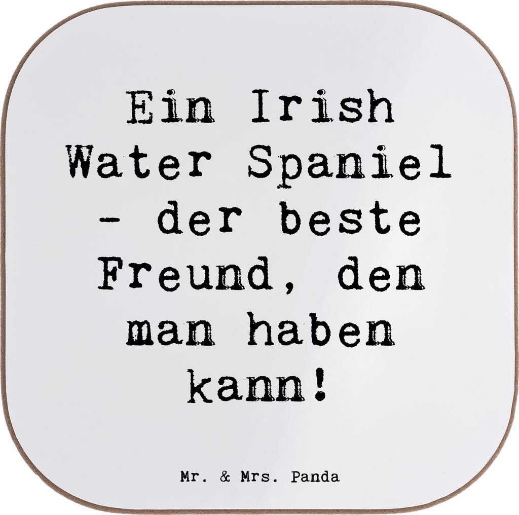 Mr. & Mrs. Panda Untersetzer Tasse Spruch Irish Water Spaniel Freund - Weiß - Geschenk, kuscheln, Hunderassen Vielfalt, Coaster, Gläser, Charakte...