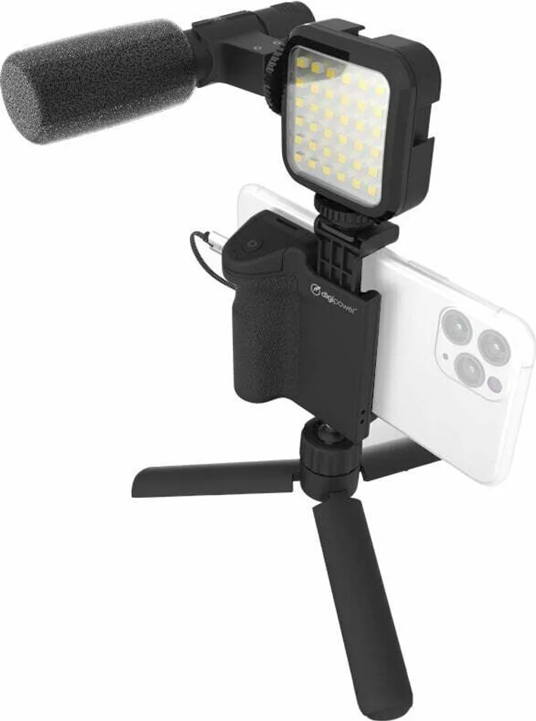 Microphone Universel pour Smartphone Digipower Follow Me avec Support Griffe