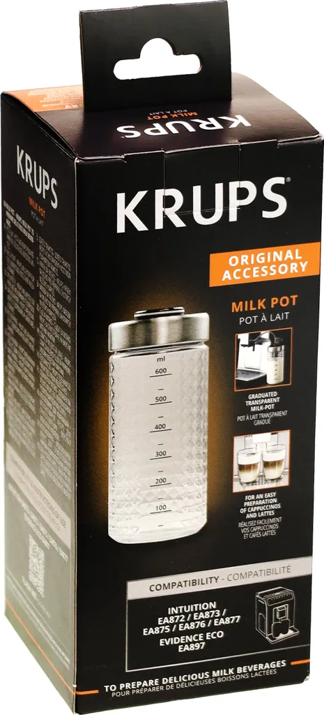 Krups XS804000 Réservoir à Lait Inox pour Machines à Café Automatiques