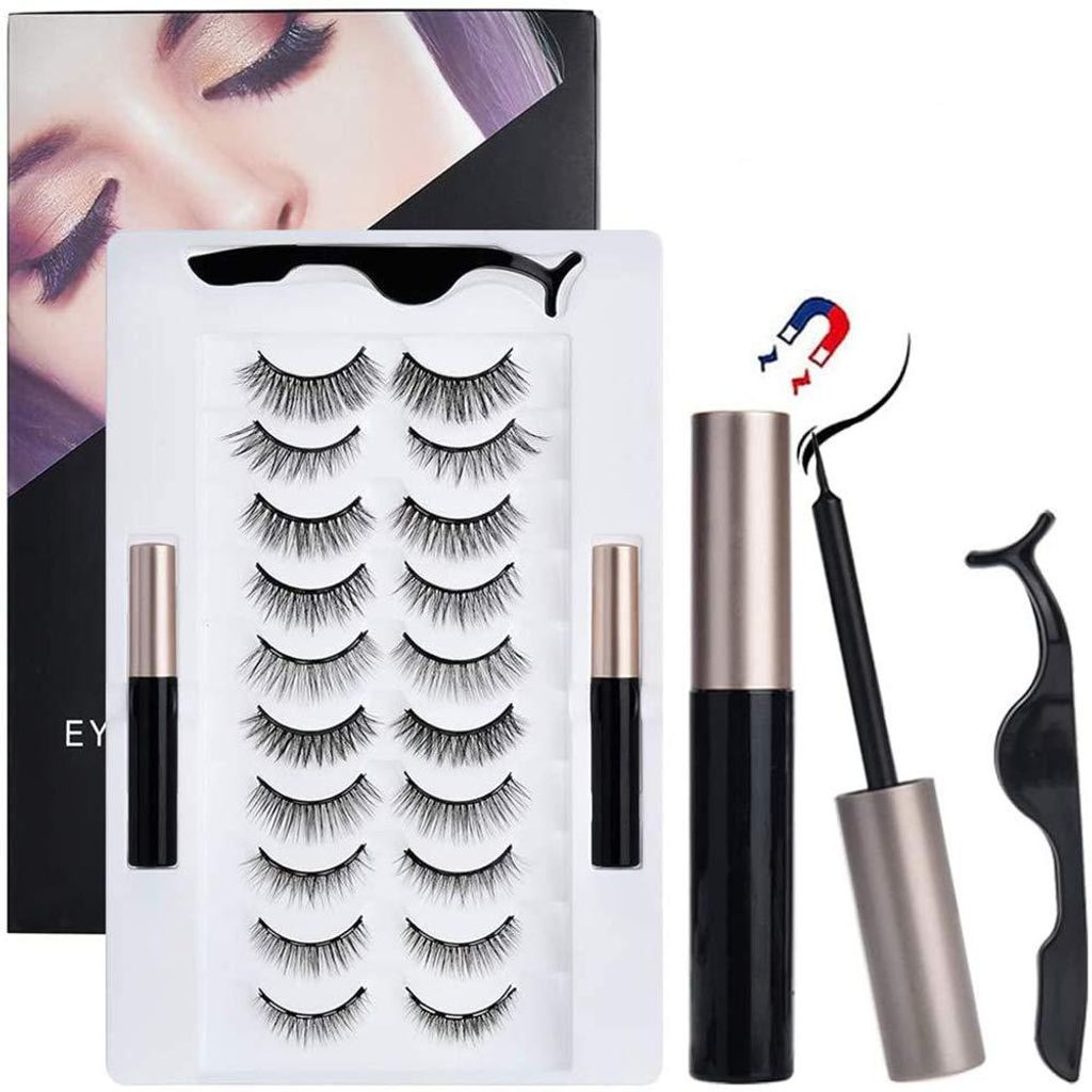 Set mit 10 Paar magnetischen Wimpern für wiederverwendbare künstliche Wimpern