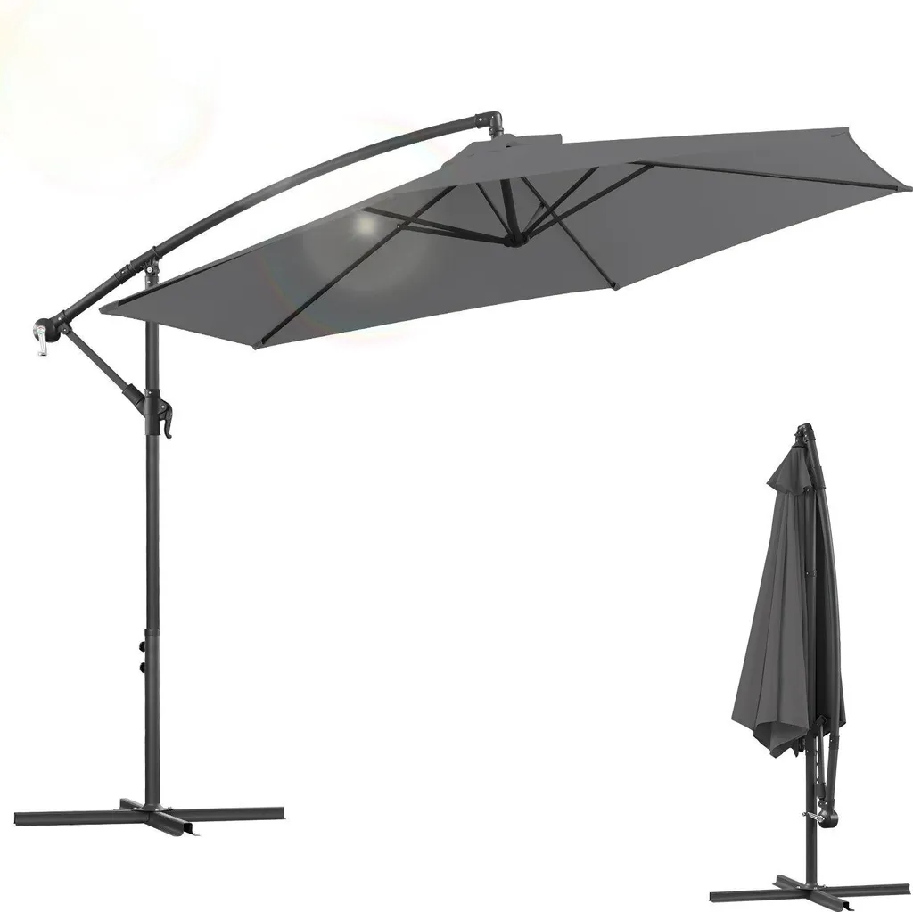 Ombrellone Izrielar 3 m grigio – Ombrellone moderno per terrazze, giardini e piscine - 13