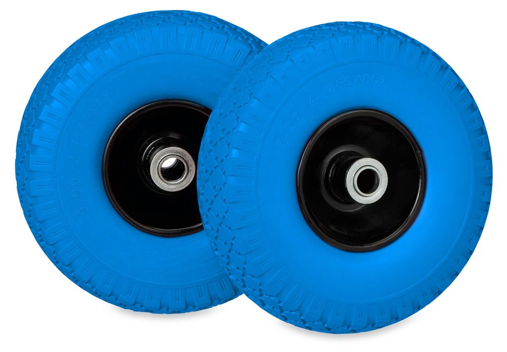 Relaxdays Schubkarrenrad 3.00-4, 2er Set, PU Vollgummi, Produktbild 