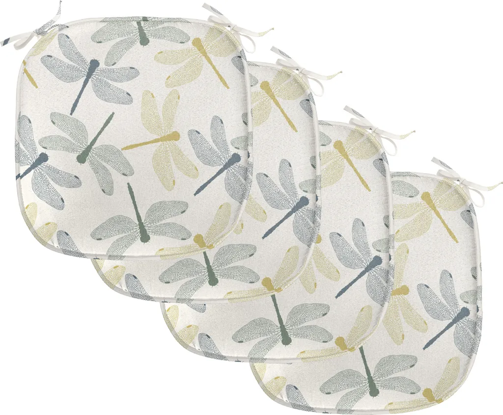 ABAKUHAUS Libelle Lot de 4 Coussins de Chaise 40x40 cm Vert Réséda