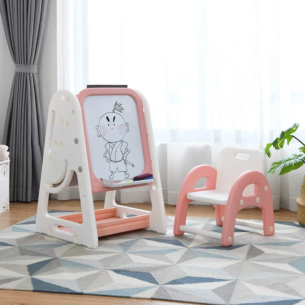 Bureau et Chevalet Enfant Compact pour Optimiser l'Espace de Jeu - Orange
